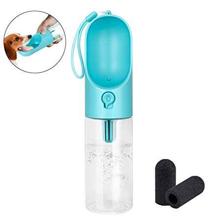 XUANRUS Dog Water Bottle for Walking, Pet Water Dispenser Fashion Antibacterial Portable Dog Cat Travel Water Drink Bottle Bowl Dispenser Feeder Including 2 Filter Elements, Dogs Outdoor Drinking Cup