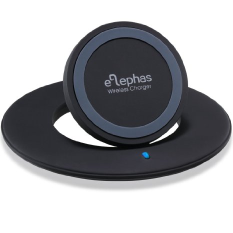 Wireless Charger Pad, ELEPHAS Foldable Wireless Charging Stand for Samsung Galaxy Note 7/ S7 Edge/ S7/ Note 5 / S6 / S6 Edge / S6 Edge Plus, Nexus, LG, Moto, Lumia and other Qi-enabled Devices--Black
