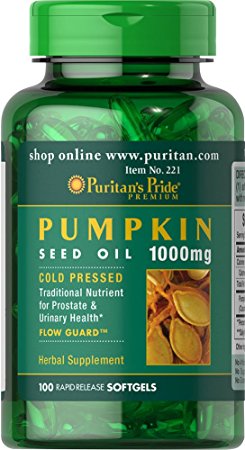 Puritans Pride Pumpkin seed oil 1000 mg for men 100 Softgels