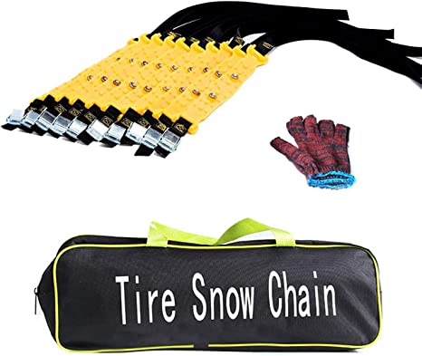 DEDC 10 PCS Car Snow Chains, Universal Fit Anti-Slip Car Chains, Winter Driving Security Chain, Emergency Thickening Anti Skid Tire Chain for SUV Car, Traction Mud Chain for Tire Width 7.2-11.6 Inches