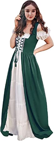 Abaowedding Renaissance Dress Women Medieval Dress Medieval Costumes Women , Dark Green S/M