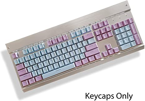 104 Doubleshot PBT Keycaps for Mechanical Keyboard, ANSI Layout, OEM Profile, Cherry MX keycaps, Durable Translucent Backlit Compatible Gaming Keyboard keycaps for 61/87/104 Keyboards