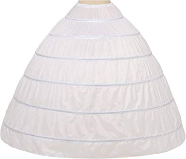Noriviiq Womens 6 Hoops Skirt Floor Length Crinoline Petticoat Slips Underskirt for Wedding Dresses