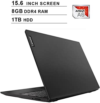 2020 Premium Lenovo IdeaPad S145 15.6 Inch Laptop, AMD APU A6-9225 up to 3.0 GHz, AMD Radeon R4, 8GB DDR4 RAM, 1TB HDD, WiFi, Bluetooth, HDMI, Webcam, Windows 10 Home, Black