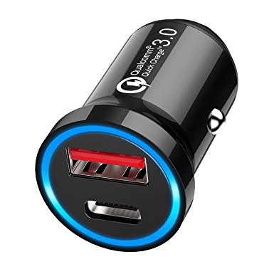 USB Type C Car Charger with Power Delivery, HiGoing 36W Flush Fit Quick Charger 3.0 Car Charger Adapter for Nexus 6P, Nexus 5X, LG G6, Galaxy S8/S8 ,Note 8,Pixel 2/2 XL