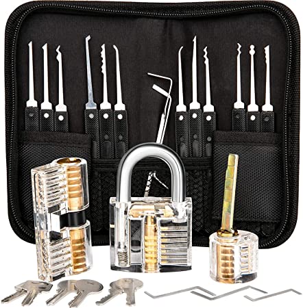 3 Lock Models with Professional 17-Piece Sets (Black)