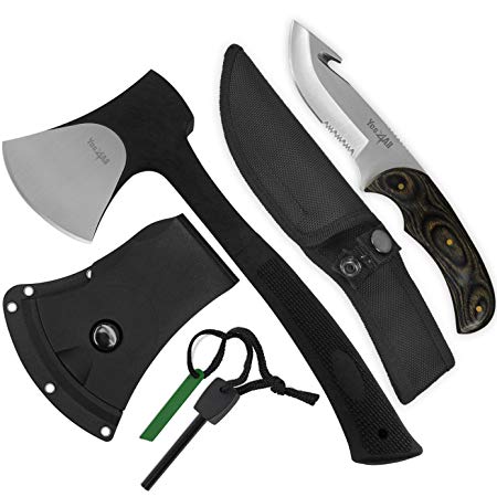 Yes4All Outdoor Camping Axe with Sheath   Fire Starter (Optional: Combo with Knife)