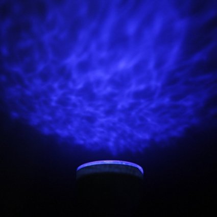 IDS Ocean Daren Wave Light Projector Speaker, 3.5mm Audio Jack and Built-In Speakers, Blue LED
