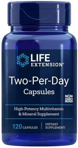 Life Extension, Multivitamin Two per Day, 120 Capsules, Laboratory Tested, Gluten-Free, SOYA-Free, Non-GMO
