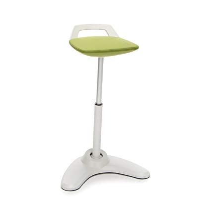 OFM VIVO Adjustable Height Bar Stool - Contemporary Perch Stool Chair, Green with Cream Trim (2800-CRM-GRN)