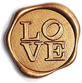 Love Adhesive Wax Seal Stickers 25Pk - Pre-Made from Real Sealing Wax (Gold)