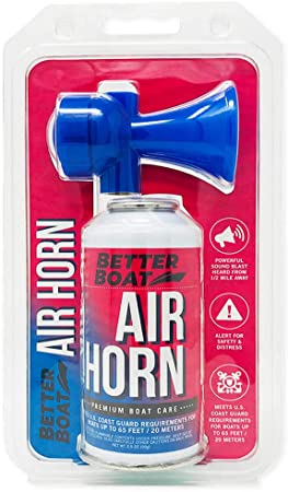 Air Horn for Boating Safety Canned Boat Accessories | Marine Grade Airhorn Can and Blow Horn