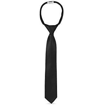Ties For Boys - Zipper Pre-Tied Woven Boys Tie: Neckties For Kids Formal Wedding Graduation School Uniforms