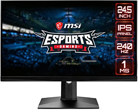 MSI OPTIX MAG251RX 24.5" 240Hz 1ms IPS Gaming Monitor (FHD 1920x1080 / Non-Glare with Super Narrow Bezel / 16:9 / G-Sync Compatible/HDMI/DP/USB Height Adjustable), Black