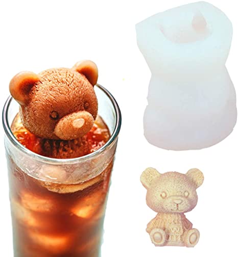 3D Teddy Bear Fondant Mold- YAWOOYA Ice Cube Silicone Molds Craft Soap DIY Candle Chocolate Candy Fondant Dough Mold