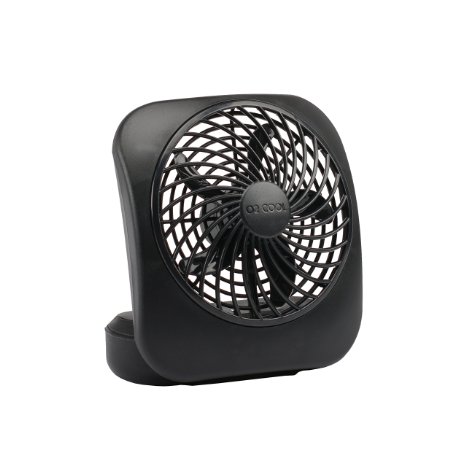 O2COOL 5-Inch Portable Fan, Black