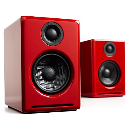 Audioengine A2  Limited Edition Powered Desktop Computer Speakers - Pair (Red)