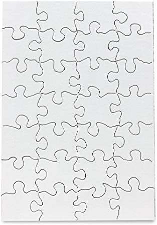 Hygloss Products Blank Jigsaw Puzzle – Compoz-A-Puzzle – 5.5 x 8 Inch - 28 Pieces, 8 Puzzles with Envelopes