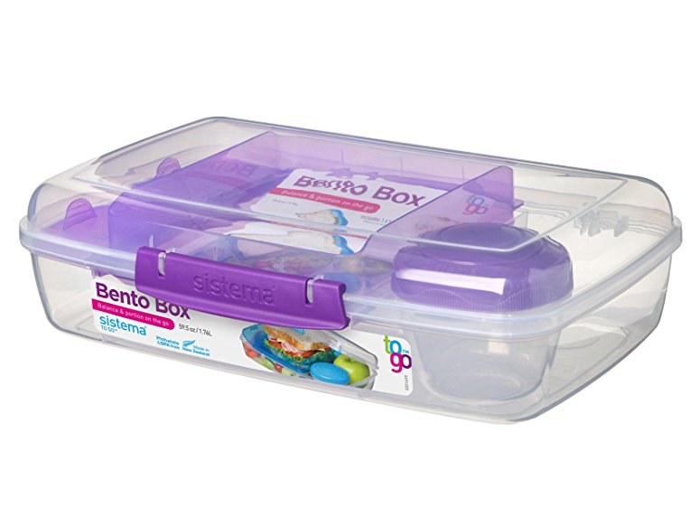 Sistema Bento Box to Go with Fruit/Yogurt Pot, 1.76 L - Assorted Colours