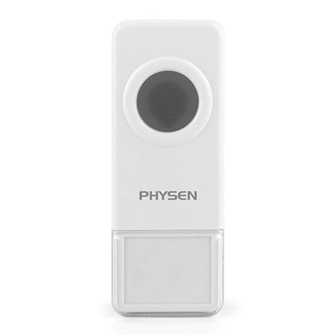 Waterproof Wireless Doorbell Transmitter PHYSEN Remote Control Push Button, White