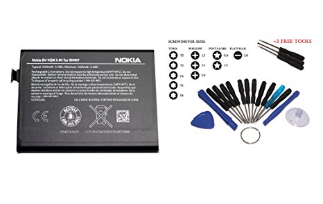 Genuine Original Nokia Inrternal Battery BV-5QW BV5QW For Nokia Lumia 930 2420mAh with JORA Tool Kit   FREE 3pcs Screwdrivers - Non-Retail Packaging