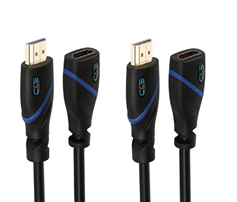 C&E, High Speed HDMI Extension Cable Male to Female, Supports Ethernet, 3D and Audio Return.