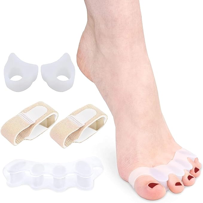 Toe Separators for Women & Men,Bunion Corrector,Foot Pain Relief and Plantar Fasciitis, for Overlapping Toes, Bunions, Big Toe Alignment (6-Piece Set ）