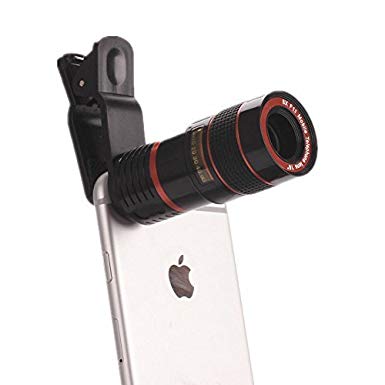 Smartphone Telescope , High Definition 8X Universal Optical Zoom Lens 8X Zoom Lens Focus Telescope Clip-on Camera Lens for iPhone 7 6S plus 6S and other Smartphones