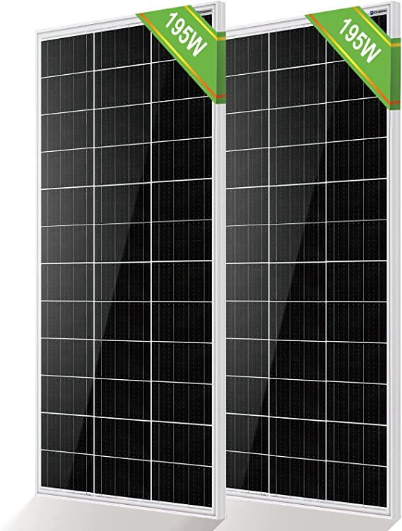 ECO-WORTHY Solar Panel 400W: 2pcs 195W Monocrystalline Solar Panels for RV Housetop Off-grid Camping Garage