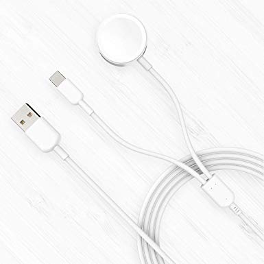 Accocam 2in1 Wireless Watch Charger Magnetic Cable for Watch Series 5/4/3/2/1 Compatible with iPhone 11/11Pro/11Max/XR/XS/XS Max/X/iWatch Series 5/4/3/2/1