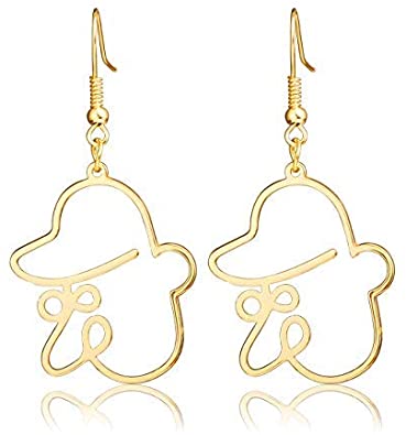 Jovivi Women Long Dangle Drop Earrings Gold Human Face Geometric Abstract Art Hollow Wrap Pin Vine Stud Earrings Fashion Jewellery for Women Girls Birthday