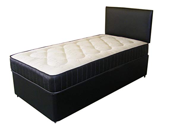Leather Deep Quilt Divan Bed Including Deep Quilt Mattress And Headboard (Available in 2'6 Small Single - 3'0 Single - 3'6 Large Single - 4'0 Small Double - 4'6 Double) (2'6x6'3 Small Single)