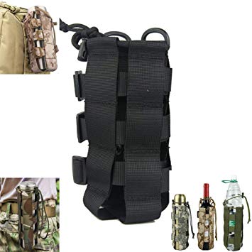 Kasla Tactical Military MOLLE Water Bottle Pouch, Adjustable Outdoor Sport Kettle Carrier Bag - Multi Colors