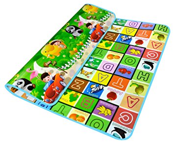 Garwarm 71*59inches Extra Large Baby Crawling Mat Playmat Foam Blanket Rug for In/Out Doors