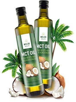 MCT Oil 500ml Bulletproof Coffee 100% Coconut - C8 and C10 flavorless & odorless Paleo & Vegan Pack of 2