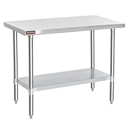 DuraSteel Worktable Stainless Steel Food Prep 24" x 48" x 34" Height - Commercial Grade Work Table - Good For Restaurant, Business, Warehouse, Home, Kitchen, Garage
