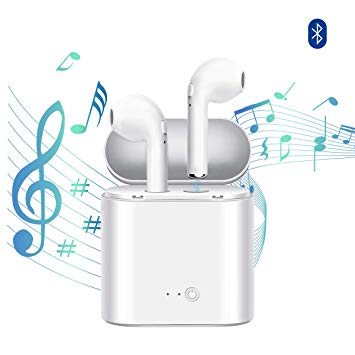 Bluetooth Headphones Wireless Headphone Mini in-Ear Headsets Sports Earphone with 2 True Wireless Earbuds and Charging Case