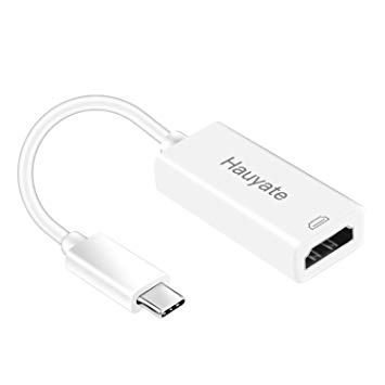 USB C to HDMI Adapter Hauyate 4K Type C to HDMI Digital AV Adapter Thunderbolt 3 Compatible for MacBook Chromebook Pixel Projector Samsung Galaxy S8 S9 Lenovo Yoga 900 (HDMI White)