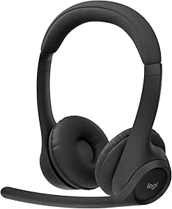 Logitech Zone 300 Wireless Bluetooth Headset mit Mikrofon inkl. Geräuschunterdrückung, kompatibel mit Windows, Mac, Chrome, Linux, iOS, iPadOS, Android - Schwarz