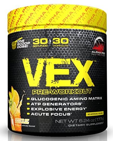 Alpha Pro Nutrition VEX Pre Workout Powder Explosive Energy with Acute Focus and ATP Generators Fruits of Paradise 30 Servings