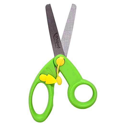 Maped Spring-Assisted Educational Scissors School Pack x10, Kids, 5 inch, Blunt Tip, Right & Left Handed Use (379249)