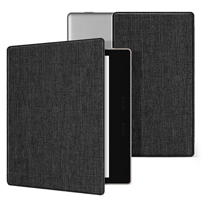 Ayotu Fabric Case for Kindle Oasis(9th Gen, 2017 Release) Thinnest and Lightest, Durable Soft Fabric Cover with Auto Wake/Sleep Function, Strong Adsorption for All-New 7’’Kindle Oasis Case KO-03 Dark Gray