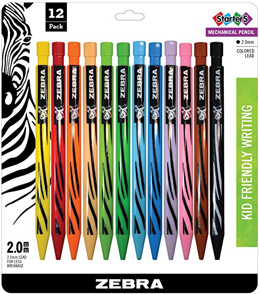 Zebra Cadoozles Starters Mechanical Pencil 2.0mm Color, 12-Pack (52812)