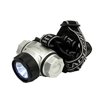 Dorcy 115-Lumen Weather Resistant Adjustable LED Headlight Flashlight with (2) Brightness Modes, Silver (41-2098)