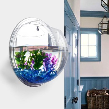 Vktech® Plant Wall Hanging Mount Bubble Aquarium Bowl Fish Tank Aquarium Home Decoration