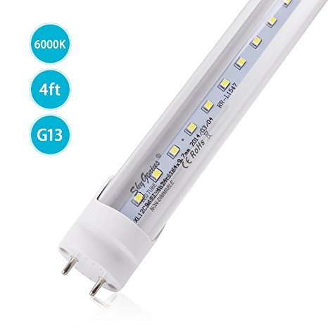 T8 LED Tube Light, Dual-End Powered 4ft LED Bulbs, 18W 2000Lm, 6000K Cold White, LED Fluorescent Tube Replacement for G13 Fixtures(1 Pack)