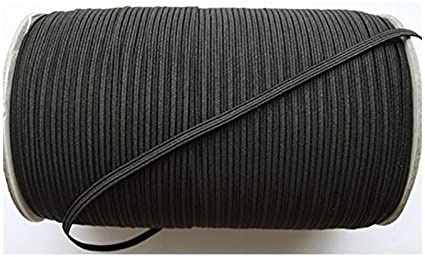Black Elastic 8 Cord Flat 6mm Width Supplied By The Cut Sew Company In 10 Meter Lengths