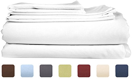 California King Size Sheet Set - 6 Piece Set - Hotel Luxury Bed Sheets - Extra Soft - Deep Pockets - Easy Fit - Breathable & Cooling - Wrinkle Free - Comfy - White Bed Sheets - Cali Kings Sheets