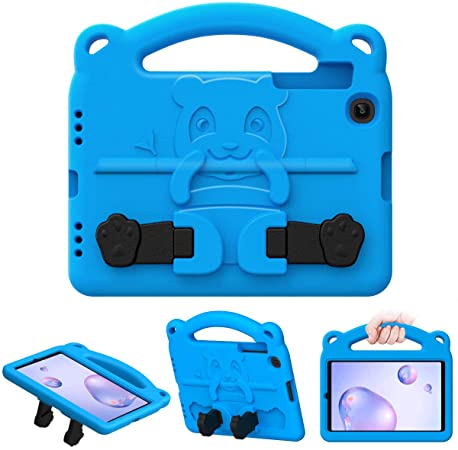 MoKo Case Compatible with Samsung Galaxy Tab A 8.4 2020 Model SM-T307 (Verizon/T-Mobile/Sprint), Heavy Duty EVA Foam Kids-Friendly Cute Bear Tablet Cover Case with Handgrip Convertible Stand - Blue