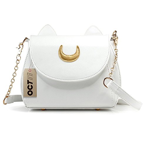 Oct17 Moon Luna Purse Kitty Cat satchel shoulder Bag Designer Women Handbag Tote Leather Sailor School